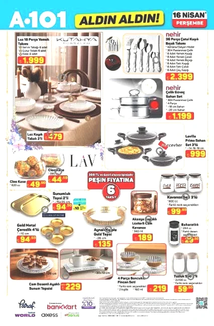 YARIN RAFLARDA A101 AKTÜEL 16 NİSAN PERŞEMBE HANGİ ÜRÜNLER İNDİRİMDE A101 Aldın Aldın katalog ürünleri: Elektrikli düdüklü tencere, Akıllı mutfak robotu, Yüksek basınçlı yıkama makinesi, Piyano...