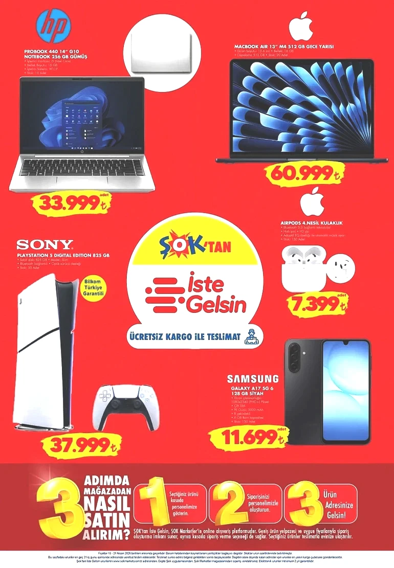 15 Nisan 2026 ŞOK Aktüel Kataloğu yayınlandı: ŞOK’a PlayStation 5 ve MacBook Air M4 Geliyor!
