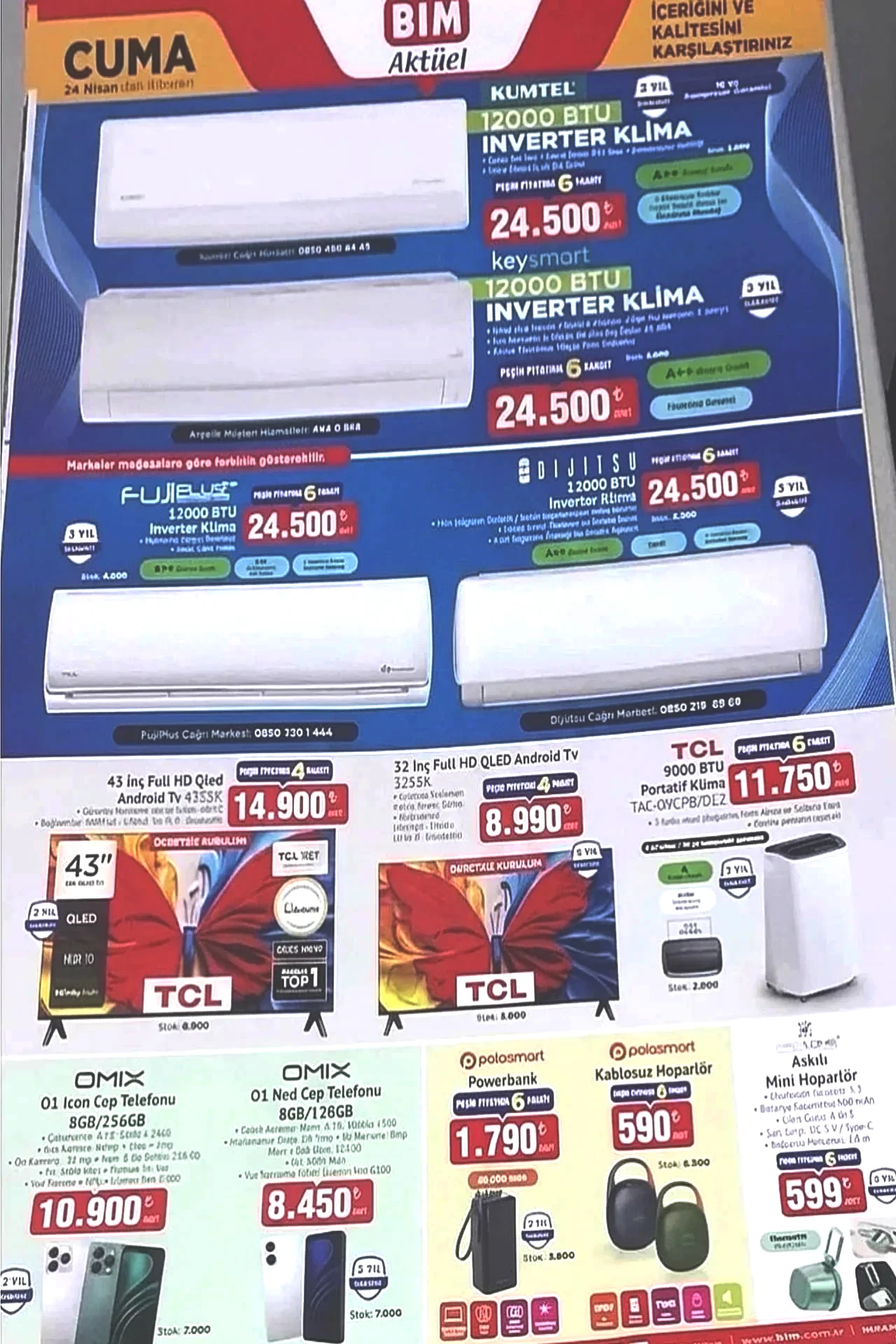 BİM 17-24 Nisan aktüel ürünler kataloğu 2026! Klima çeşitleri, çadır, kamp malzemeleri, termos, tencere geliyor