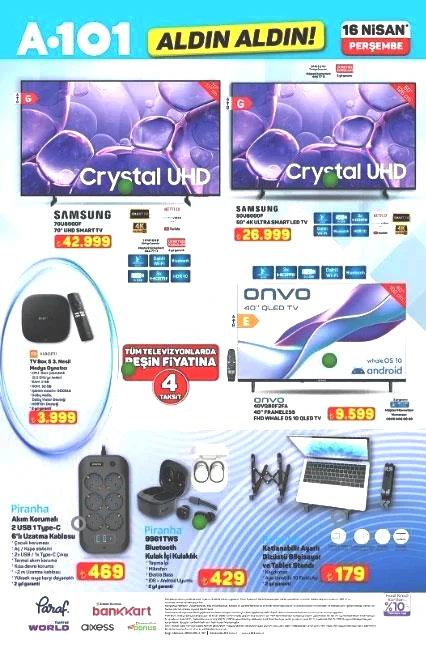 A101 AKTÜEL KATALOG 16 NİSAN PERŞEMBE İNDİRİMLİ ÜRÜNLER