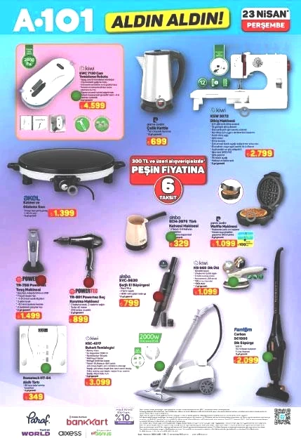 A101 YENİ KATALOG 23 NİSAN ALDIN ALDIN İNDİRİMLERİ A101 YENİ KATALOG ÜRÜNLERİ YAYINLANDI: Cam silme robotu, Gözleme sacı, Bisiklet, Trambolin, Sinek öldürücü, Oyuncu koltuğu...