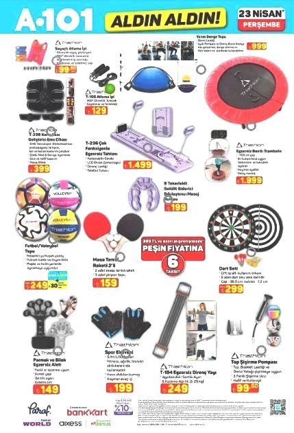 A101 YENİ KATALOG 23 NİSAN ALDIN ALDIN İNDİRİMLERİ A101 YENİ KATALOG ÜRÜNLERİ YAYINLANDI: Cam silme robotu, Gözleme sacı, Bisiklet, Trambolin, Sinek öldürücü, Oyuncu koltuğu...